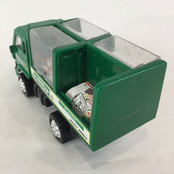 Mighty Wheels Green Recycle Garbage Truck Dinky Car Diecast Toy  Play Used 4.5 " - Picture 5 of 10
